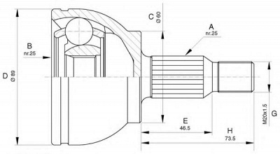 OPEN PARTS cvj562810 -  Шарнирный комплект, приводной вал